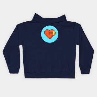 Love And Key Cartoon Vector Icon Illustration Kids Hoodie